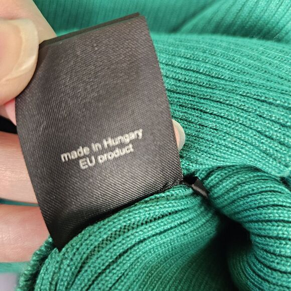 NUBU Studio Hungarian Dress Bodycon Ribbed Long Sleeve Cut Out Size Midi Stretch - Picture 11 of 14